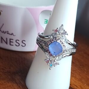 Size 8 "Stronger Than Anything" Lavender Flourite Fused w/ Genuine Quartz Ring